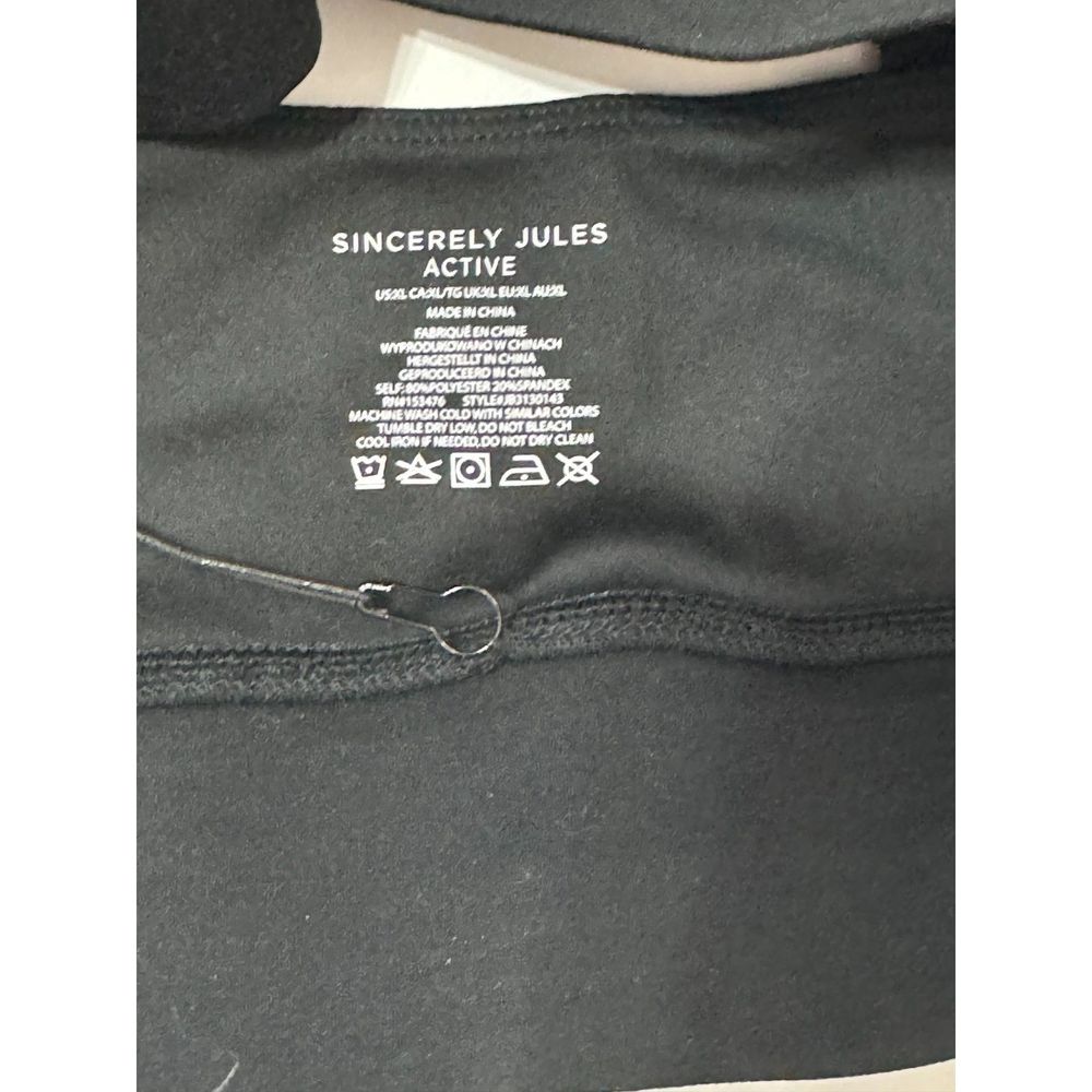 Sincerely Jules NWOT Sz XL Black Ruffle Strap Active Sports Bra - Picture 4 of 6